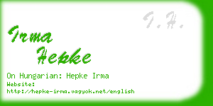 irma hepke business card
